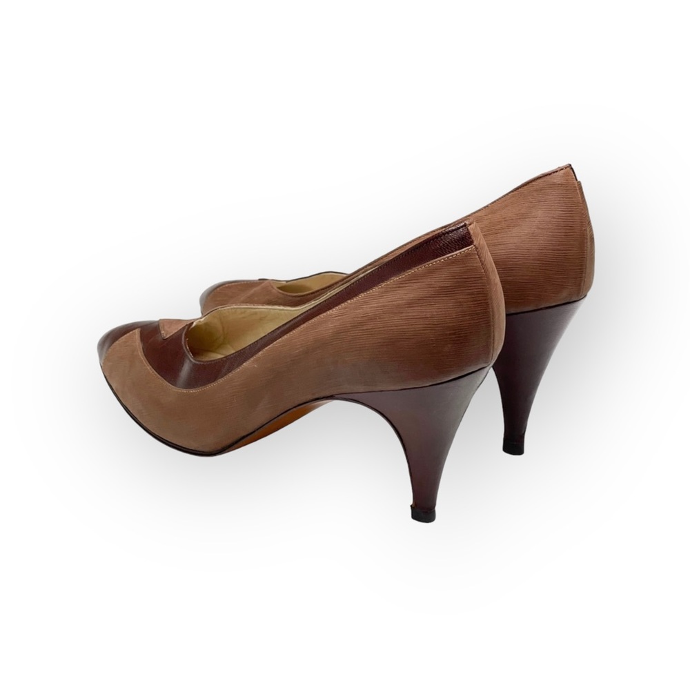 Vintage 70’s: Saint Claire ⊛ Italy Soft Glove Leather Pumps ⊛ Dusty Rose 2 Tone - Picture 4 of 16